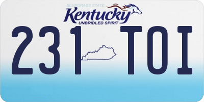 KY license plate 231TOI