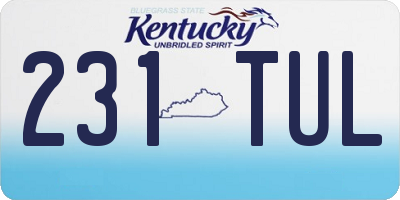 KY license plate 231TUL