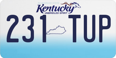 KY license plate 231TUP