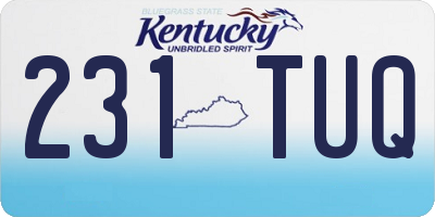 KY license plate 231TUQ