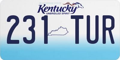 KY license plate 231TUR