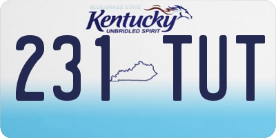 KY license plate 231TUT
