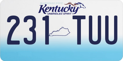 KY license plate 231TUU