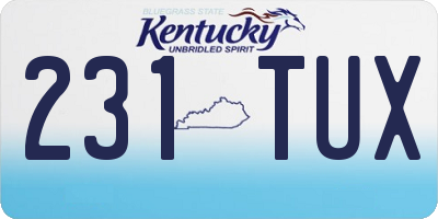 KY license plate 231TUX