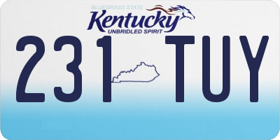 KY license plate 231TUY