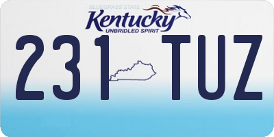 KY license plate 231TUZ