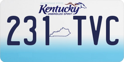 KY license plate 231TVC