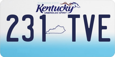 KY license plate 231TVE