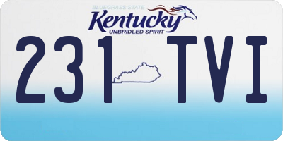 KY license plate 231TVI