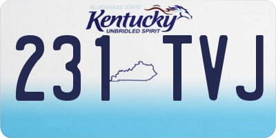 KY license plate 231TVJ