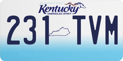 KY license plate 231TVM