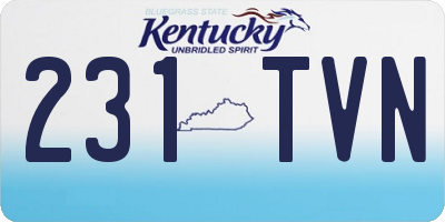 KY license plate 231TVN