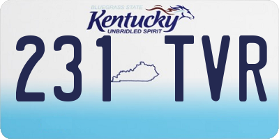 KY license plate 231TVR