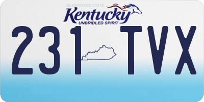 KY license plate 231TVX