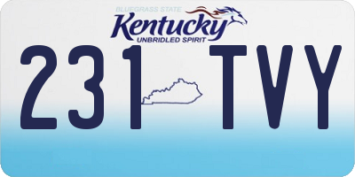 KY license plate 231TVY