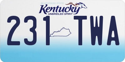 KY license plate 231TWA