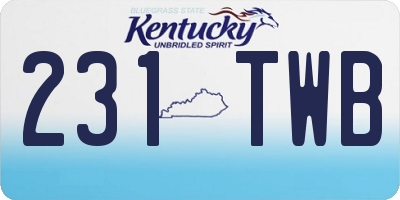 KY license plate 231TWB