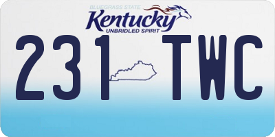 KY license plate 231TWC