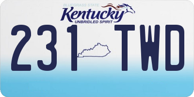 KY license plate 231TWD
