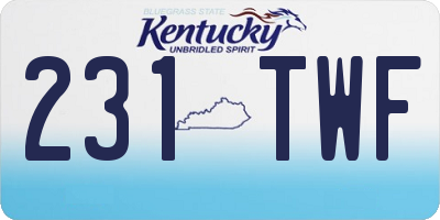 KY license plate 231TWF