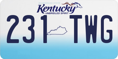 KY license plate 231TWG