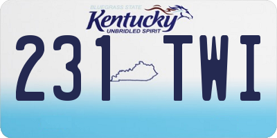 KY license plate 231TWI