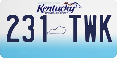KY license plate 231TWK