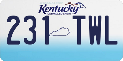 KY license plate 231TWL