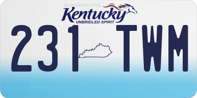 KY license plate 231TWM