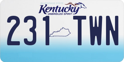 KY license plate 231TWN