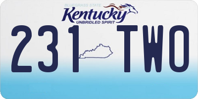 KY license plate 231TWO
