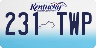 KY license plate 231TWP