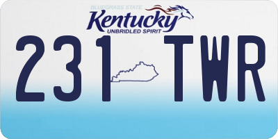 KY license plate 231TWR