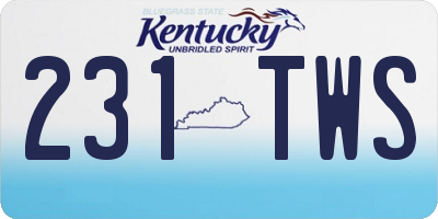 KY license plate 231TWS