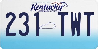 KY license plate 231TWT