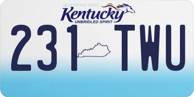 KY license plate 231TWU