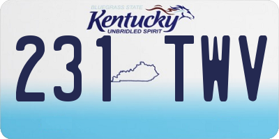 KY license plate 231TWV