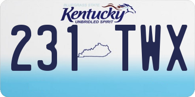 KY license plate 231TWX