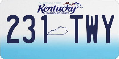 KY license plate 231TWY