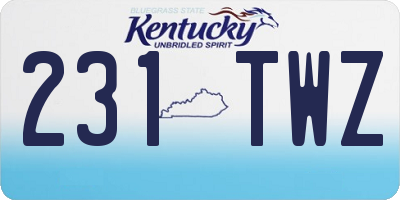 KY license plate 231TWZ