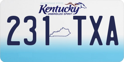 KY license plate 231TXA