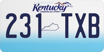 KY license plate 231TXB