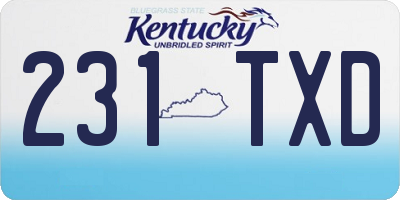 KY license plate 231TXD