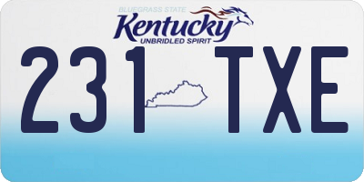 KY license plate 231TXE