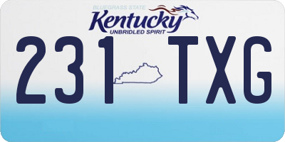 KY license plate 231TXG