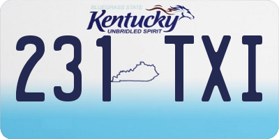 KY license plate 231TXI
