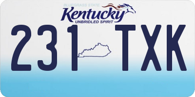 KY license plate 231TXK
