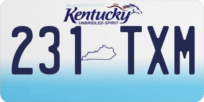 KY license plate 231TXM