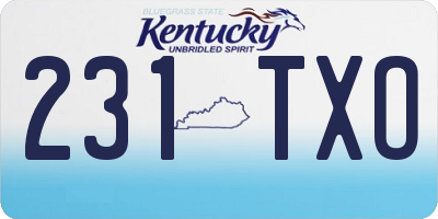 KY license plate 231TXO