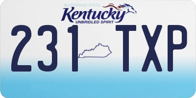 KY license plate 231TXP